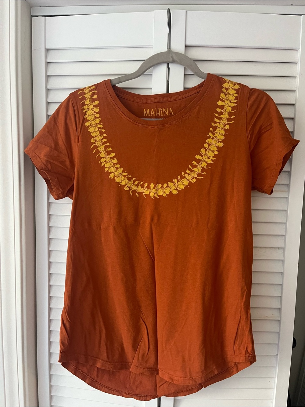 Mahina Made Women's Rust Short Sleeve Puakenikeni Tee